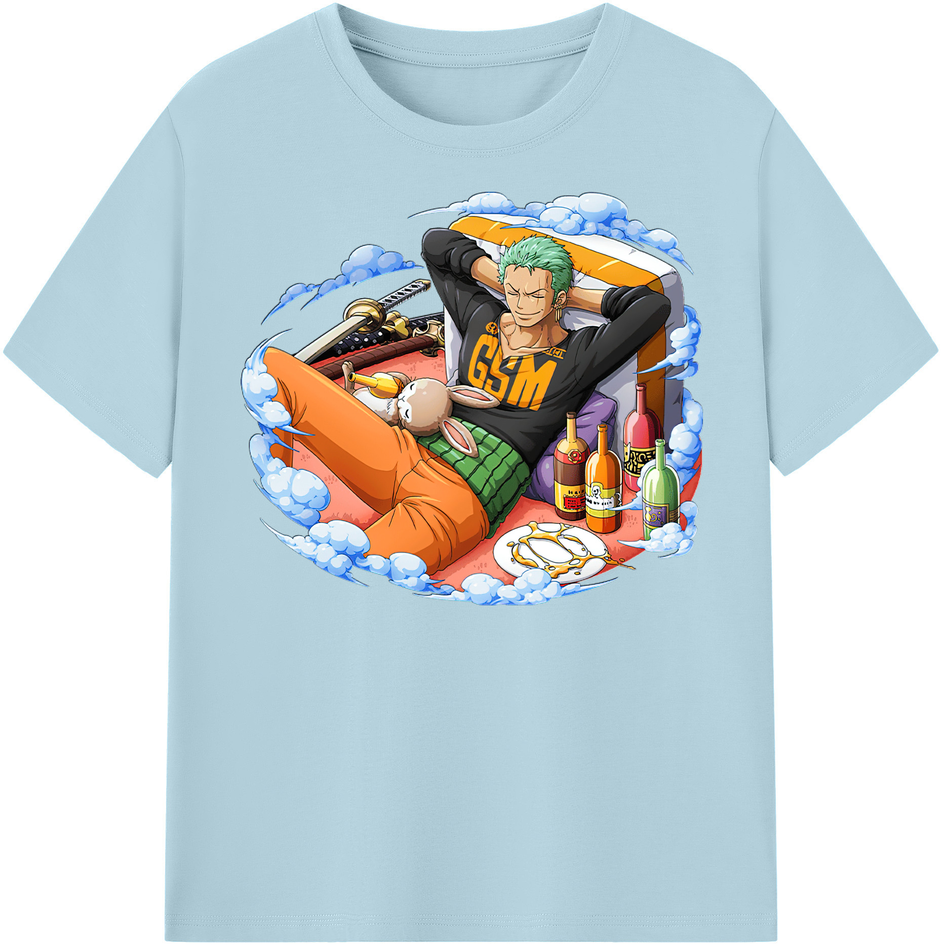 ワンピース ロロノア・ゾロ ONE PIECE Roronoa Zoro 綿100％半袖Tシャツ（フロントプリント）